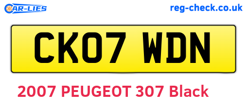 CK07WDN are the vehicle registration plates.