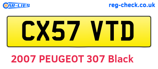 CX57VTD are the vehicle registration plates.