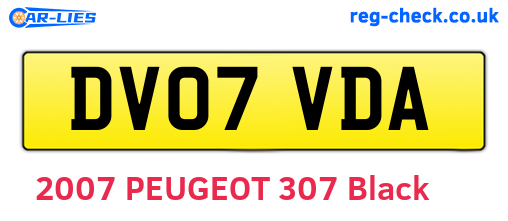 DV07VDA are the vehicle registration plates.