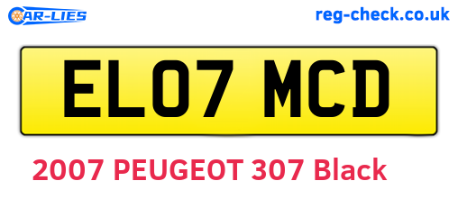 EL07MCD are the vehicle registration plates.