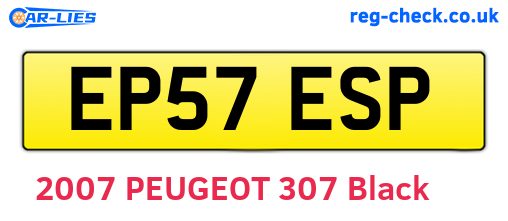 EP57ESP are the vehicle registration plates.
