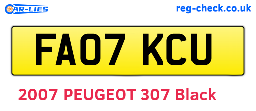 FA07KCU are the vehicle registration plates.