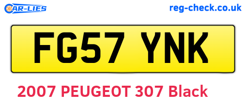 FG57YNK are the vehicle registration plates.