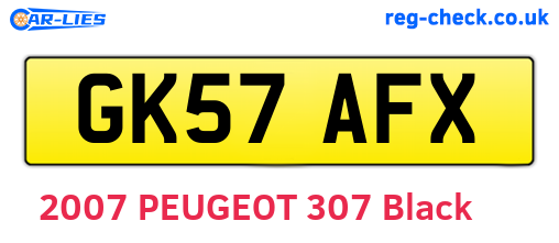 GK57AFX are the vehicle registration plates.