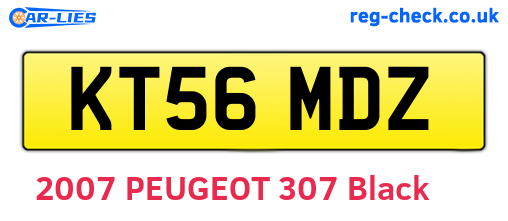 KT56MDZ are the vehicle registration plates.