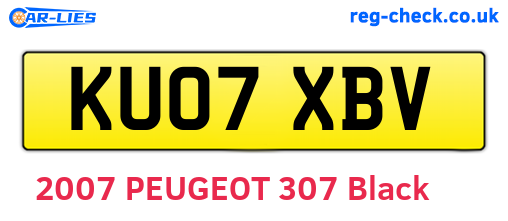 KU07XBV are the vehicle registration plates.