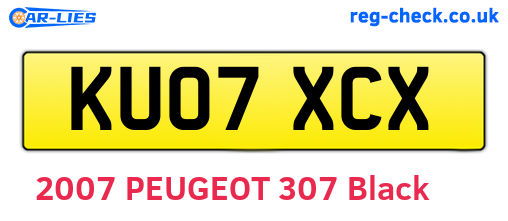 KU07XCX are the vehicle registration plates.