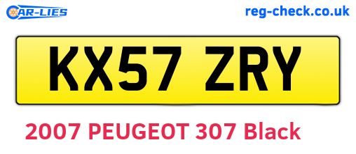 KX57ZRY are the vehicle registration plates.