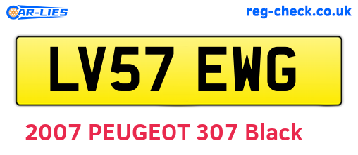 LV57EWG are the vehicle registration plates.