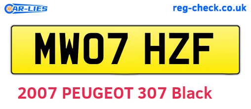 MW07HZF are the vehicle registration plates.