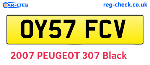 OY57FCV are the vehicle registration plates.
