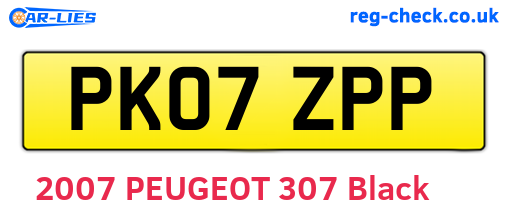PK07ZPP are the vehicle registration plates.