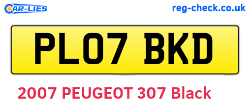 PL07BKD are the vehicle registration plates.