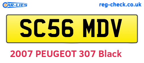 SC56MDV are the vehicle registration plates.
