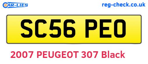 SC56PEO are the vehicle registration plates.