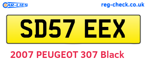 SD57EEX are the vehicle registration plates.