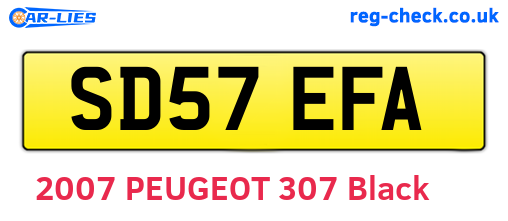 SD57EFA are the vehicle registration plates.