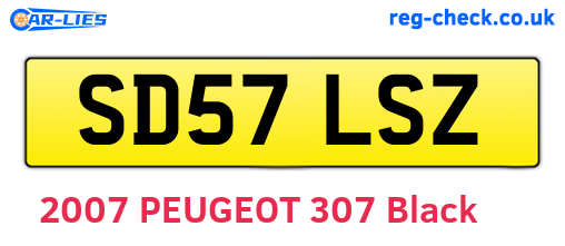SD57LSZ are the vehicle registration plates.