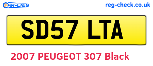 SD57LTA are the vehicle registration plates.