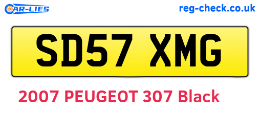 SD57XMG are the vehicle registration plates.