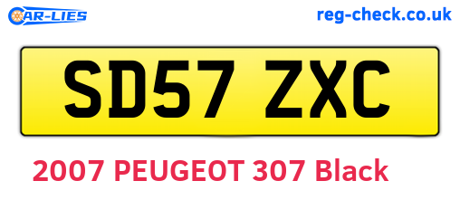 SD57ZXC are the vehicle registration plates.
