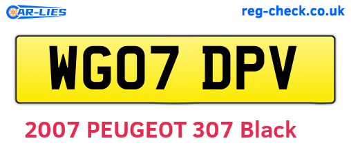 WG07DPV are the vehicle registration plates.
