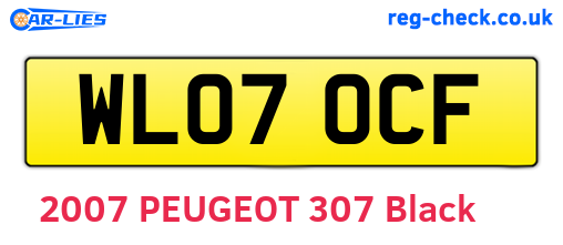 WL07OCF are the vehicle registration plates.