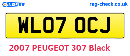 WL07OCJ are the vehicle registration plates.