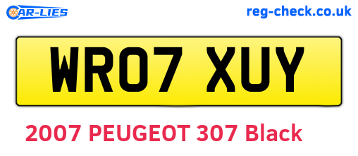 WR07XUY are the vehicle registration plates.