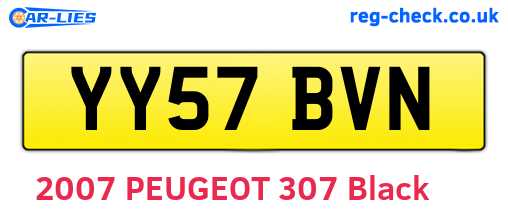 YY57BVN are the vehicle registration plates.