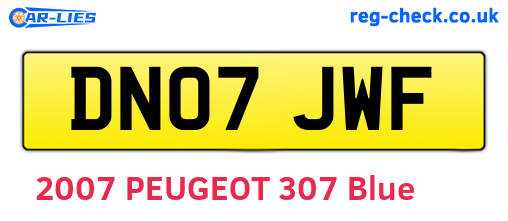 DN07JWF are the vehicle registration plates.