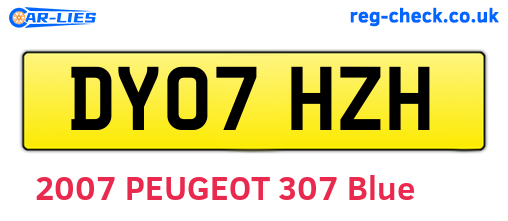 DY07HZH are the vehicle registration plates.