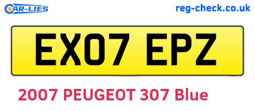 EX07EPZ are the vehicle registration plates.