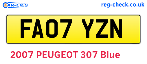 FA07YZN are the vehicle registration plates.
