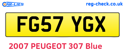 FG57YGX are the vehicle registration plates.