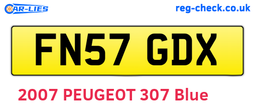 FN57GDX are the vehicle registration plates.