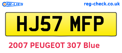 HJ57MFP are the vehicle registration plates.