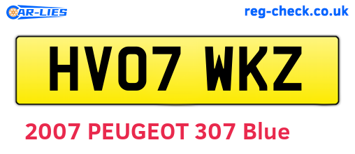 HV07WKZ are the vehicle registration plates.