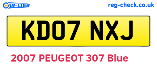 KD07NXJ are the vehicle registration plates.