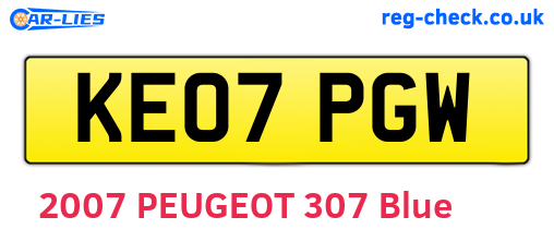 KE07PGW are the vehicle registration plates.