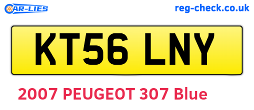 KT56LNY are the vehicle registration plates.
