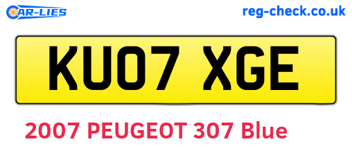 KU07XGE are the vehicle registration plates.