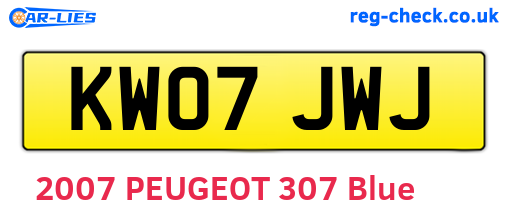 KW07JWJ are the vehicle registration plates.