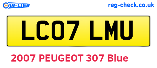 LC07LMU are the vehicle registration plates.