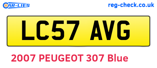 LC57AVG are the vehicle registration plates.