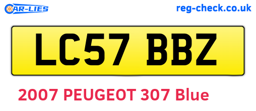 LC57BBZ are the vehicle registration plates.