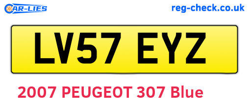 LV57EYZ are the vehicle registration plates.