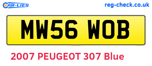 MW56WOB are the vehicle registration plates.
