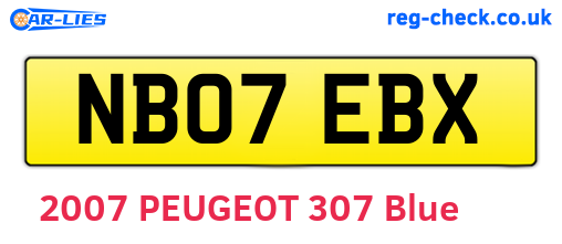 NB07EBX are the vehicle registration plates.