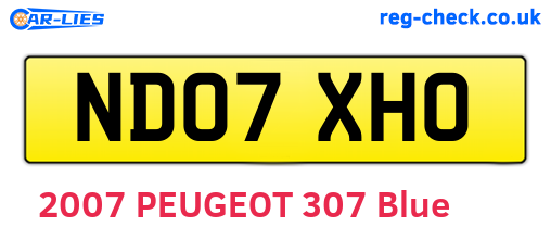 ND07XHO are the vehicle registration plates.